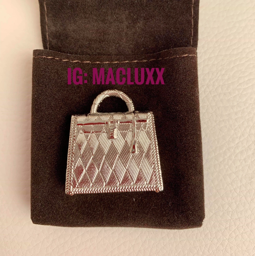 Hermes Kelly Curiosite Palladium Plated Charm- New